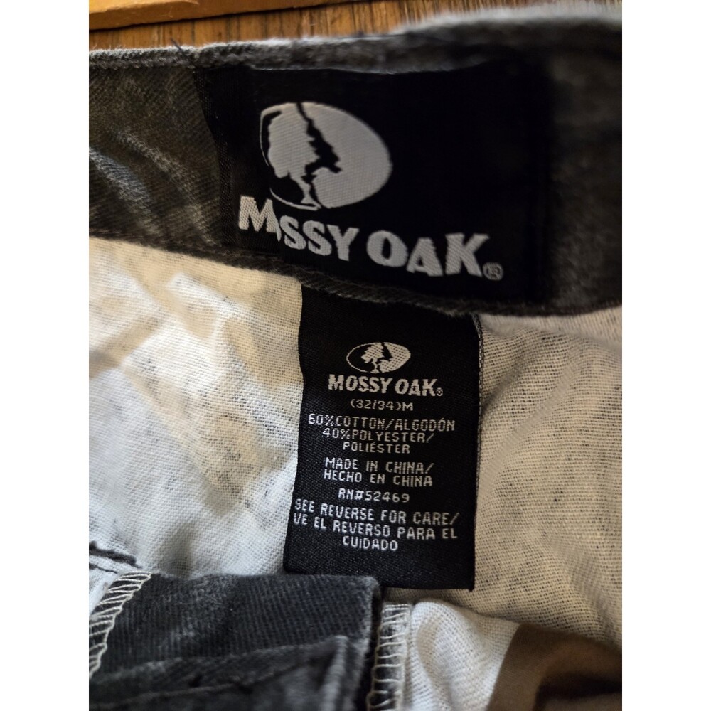 New Mossy Oak Men Break-Up Eclipse Cargo Pants Black Camo  Sz  32x34 - Picture 4 of 7